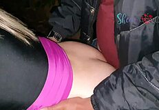 UNKNOWN GUY FUCKS MY ASS WITHOUT CONDOM IN PUBLIC! HUSBAND WATCHES!