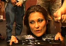 girls eagerly swallow cum in blowbang