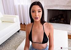 How does Layla Jenner handle riding that massive hard cock?