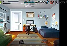 3D mommy gives sexy oral to young guy's big black cock