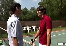 Tennis Jocks Enjoy Outdoor Fucking