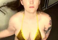 i feel my huge tits and ass in lingerie