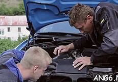 electrifying doggy pounding with ball licking!