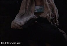 Zarina's Indian teen flashing her pussy and fingering outdoors with oriental babe