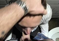 Passionate Blowjob And Bareback In Nightclub Toilet, Intense Emotions