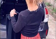 MILF SLUT FLASHING and TAKING BLOWJOB in SEX CHALLENGE