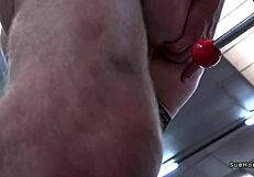 Dominated sub blonde slut Greta Foss in stockings, doggystyle, spittin’ everywhere, damn!