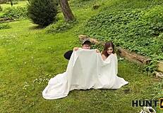 hunt4k hunter banging this hot czech girlfriend in pantyhose outdoors with friends