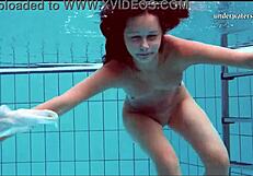 Nata, Hot Hungarian Babe, Swims Naked in Public. Her Tight Petite Body Gets Wild Outdoor Action!