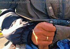 Naughty Hotwife Jerks Off on Road to Cum, Almost Caught