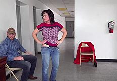 Big ass MILF gets facial in the doctor's waiting room