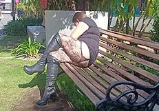 European wife shows off her big pussy lips and ass