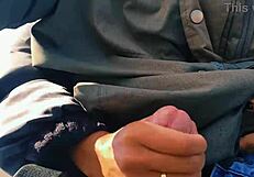 Naughty Hotwife Jerks Off on Road to Cum, Almost Caught