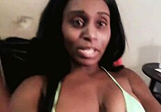 Hot wildcat dances shaking her ass in g-string