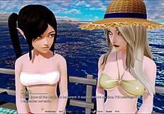 In the harem hotel game, anime characters engage in erotic encounters