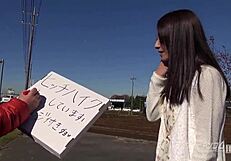 Broke Asian Girl Hitchhikes With Small Tits