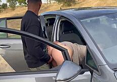 Alessandra's big ass and tight pussy in public action