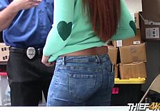 redhead ornella's tight pussy destroyed during office robbery