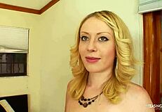 Blonde Picked Up at Gas Station Gets Bent Over and Nailed at Home