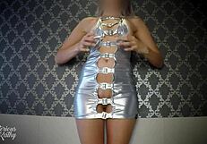 Mysterious Kathy Shows Shaved Pussy In Mini Dresses