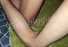Gay Asian couple having hot bareback sex in lingerie