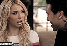 BurningAngel Babysitter Kenzie Reeves Shared. Emo Hairless Tits Licked In Reality 3Some.