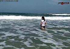 walking naked after tasty sex on southern beaches