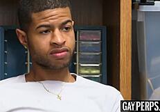 tattooed ebony thief barebacked hard by security guard