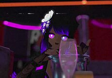 In the virtual world of vrchat, a dancer performs an energetic pole routine.