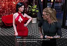 Beautiful cartoon with big tits and anal sex in a fashion business game