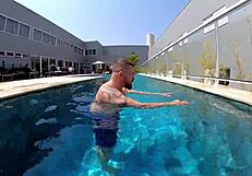 married woman fucks unknown employee in pool!