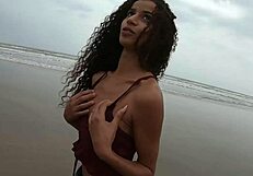 Manoella Fernandes Strips Naked on Itanhaém Beach for Public Show