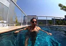 married woman fucks unknown employee in pool!