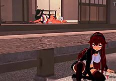 Hey guys, check out eris catching roxy in action and joining the 3d cartoon fun!