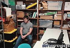 Gay shoplifter gets facialized after getting caught with big cock in store