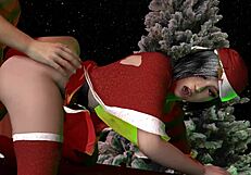 A Very Fucked Christmas Story with Big Tits Blowjob