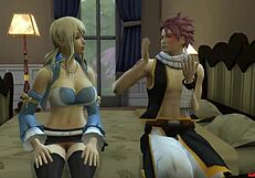 Fairy tail lucy gets fucked by natsu with big tits and cum