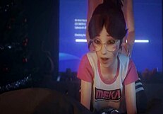 DVA cowgirl riding in anime hentai video