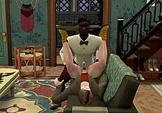 In this gay hentai threesome, big black cocks penetrate tight asses in intense anal group sex