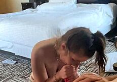 Huge Tit Brunette Devours Huge Cock