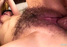 Japanese mature mom with saggy tits gets creampie in rough massage parlour sex