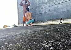 DaddyBlackXXX1 fucks EricSockz outdoors in the wild 😈