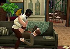 In this gay hentai threesome, big black cocks penetrate tight asses in intense anal group sex