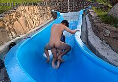 Stepsister Stuck in Pool Slide, Fucked Wildly Part 2