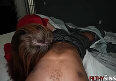 Jay Bangher's Big Black Cock Rams Santana Ayos's Tight Wet Pussy