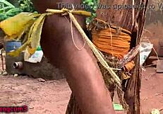 Mature fucks huge cock with cucumber toy!