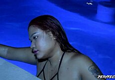 wild chick gets roughly fucked in the pool, man