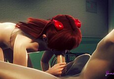 Одержим Асукой фембоем, глотающим сперму в японском аниме порно