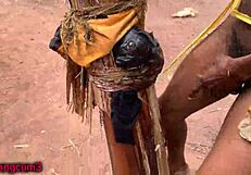 Mature fucks huge cock with cucumber toy!