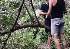 Wild Gay Sex in the Woods with Bareback Action Part 1
